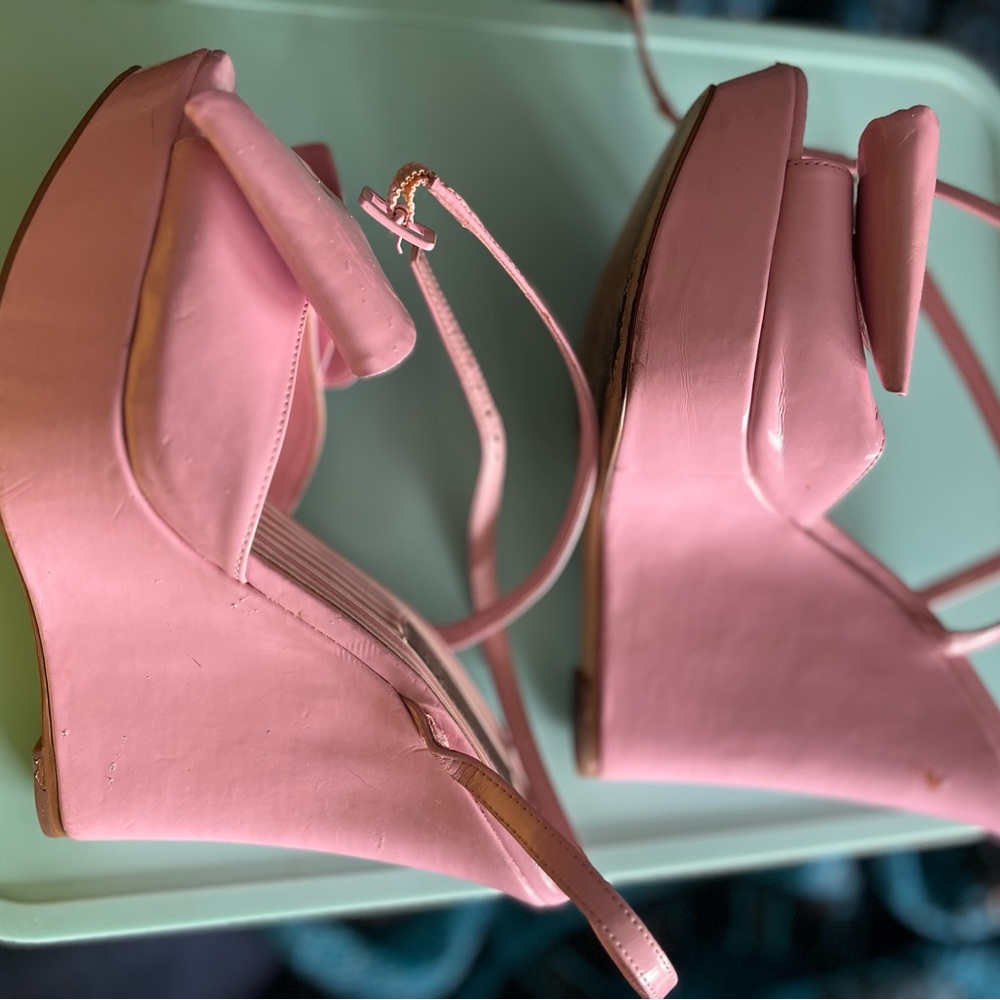 Pink Wedge Sandals - Picture 6 of 6